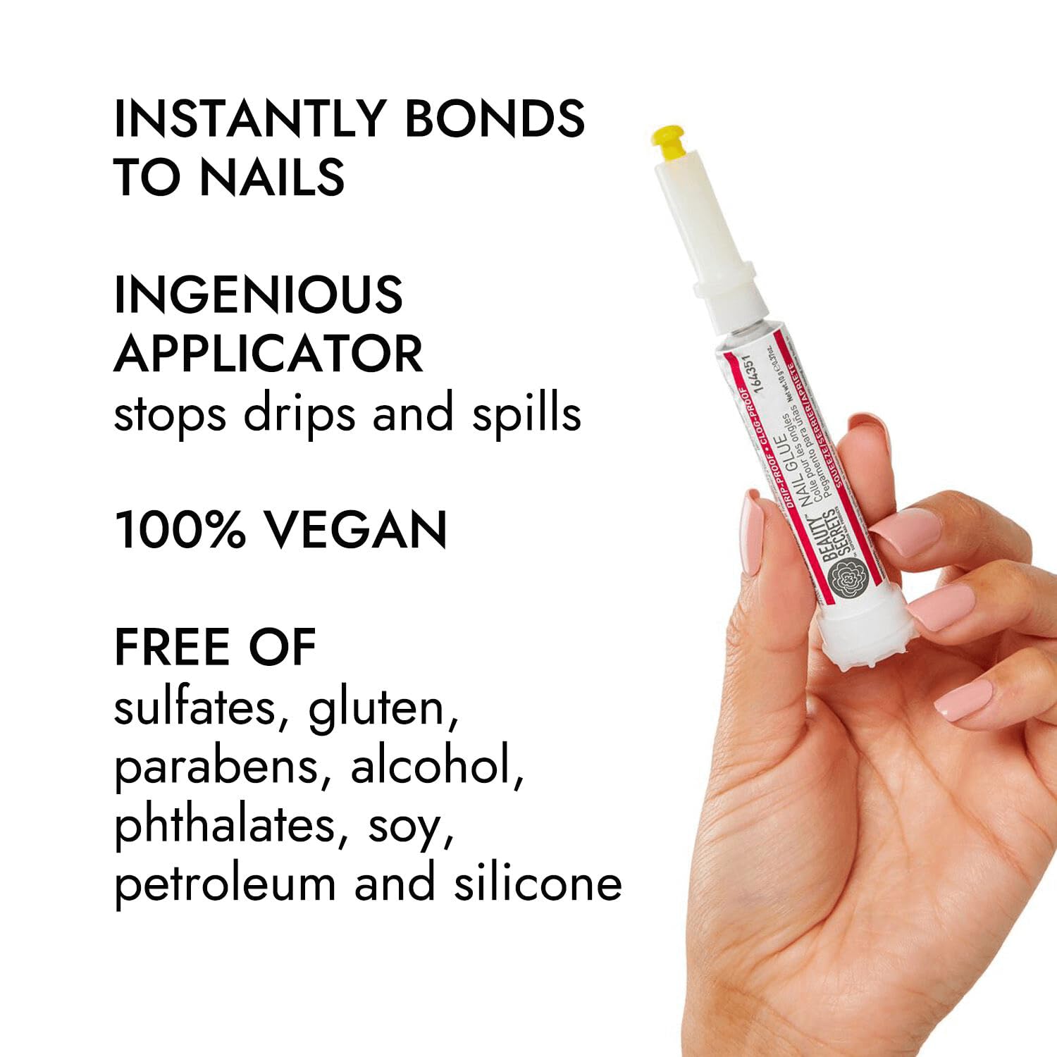Beauty Secrets Nail Glue, Drip & Clog Proof, 2 Pack